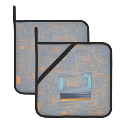 Juego de soportes para ollas resistentes al calor con código de programación, almohadillas calientes para soporte de ollas de cocina para horno, cocina, barbacoa