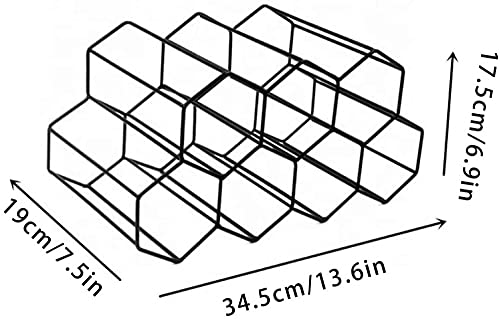 Soporte geométrico metálico cepillado para vino miniatura 7