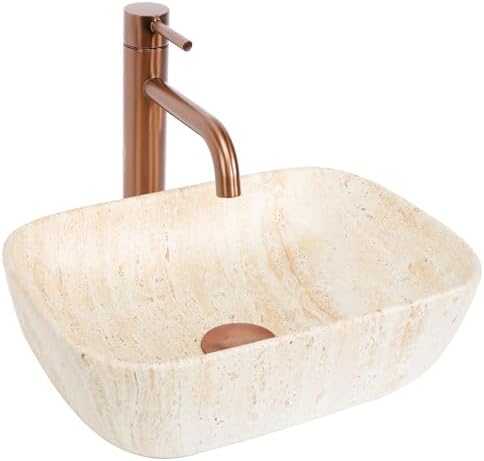 Ma sélection salle de bain Amazon REA BELINDA MINI VASQUE À POSER RECTANGLE BEIGE VASQUE À POSER EN...