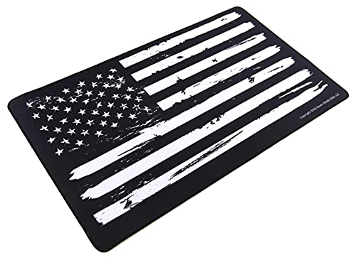 Ultimate Rifle Build Gun Cleaning Mat - Non-Slip Pad with Distressed US Flag Design for Gun Cleaning Supplies- Large (28x16”)