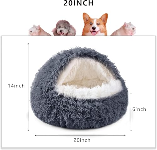 SHJOEE Flauschig Hundebett Muschelform Katzenbett Warm Tierbett Haustierbett Waschbar Hundesofa Katzensofa Plüsch Hundekorb Katzenkorb Weich Hundekissen Katzenkissen Gemütlich Hunde Katzen Schlafplatz