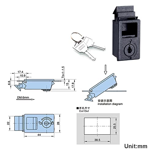 Fermeture pour boîte à lumière et armoire de commande métal MS552 - 3