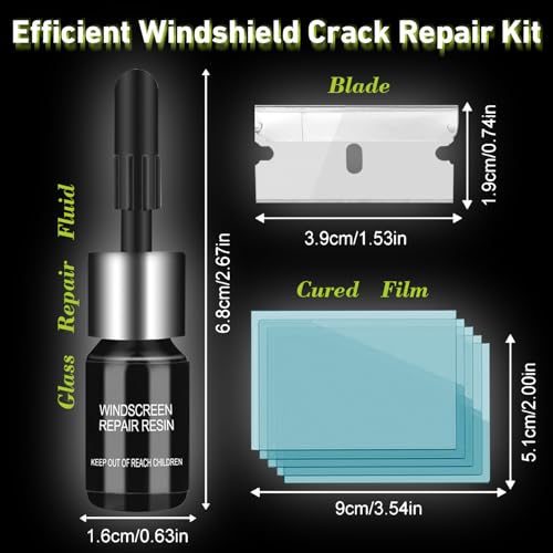 image for PEAKTOW Windshield Crack Repair Kit, 2 Bottles Cracked Windshield Repa