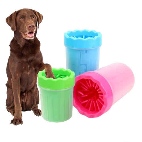 Dog paw cleaner. Portable dog paw washer. 2 in 1, brush and cleaner. Soft Silicone Dog Foot Cleaner Cup for Dogs and Cats. Portable pet cleaner. TeloComproYa