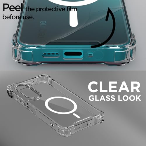 Image of Amazon Basics Back Cover for Realme P4x 5G Mag-Safe Shockproof PC + TPU Protective Case Magnetic Support Bumper Case (Transparent Mag-Safe)