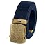 Canvas Web Belt Military Style with Antique Brass Buckle and Tip 50" Long (Navy)