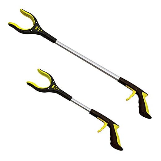 2-Pack 32 Inch and 19 Inch Grabber Reacher with Rotating Jaw - Mobility Aid Reaching Assist Tool
