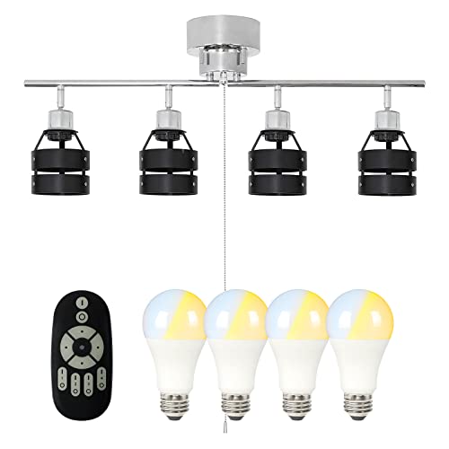 共同照明 シーリングライト 4灯 照明 6畳 8畳 北欧 スポットライト 天井照明 GT-DJI-4B-12WT-2 LED電球80W形付き 無段階調光調色可能 リモコン対応 E26 ウッドリング モダン おしゃれ カフェ風 天然木
