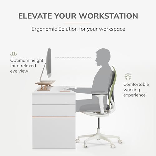 Image of Anji Mountain Monitor Stand - Desktop Organizer & Laptop Riser, Ergonomic Monitor Riser, Space-Saving Monitor Stand for Desk, Durable Construction, Easy Assembly, Ideal for Home & Office