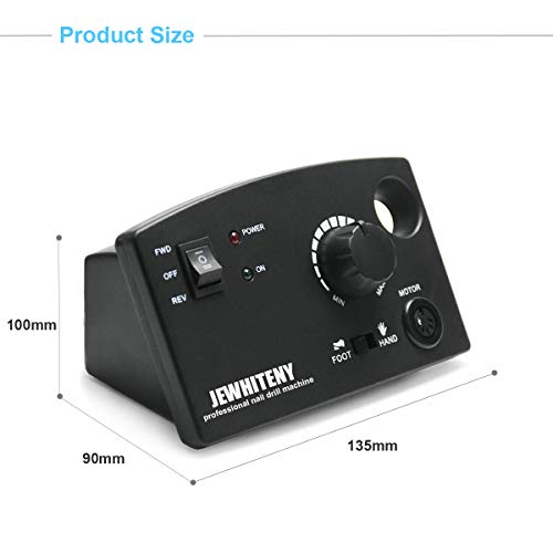 Jewhiteny Professional Nail Drill Machine 30000Rpm Light Acrylic Electric Nail File Kits For Remove Nail Gel Polish Nail Drills For Acrylic Nails Design For Home Salon Use 110-240V(Black) #TOP7