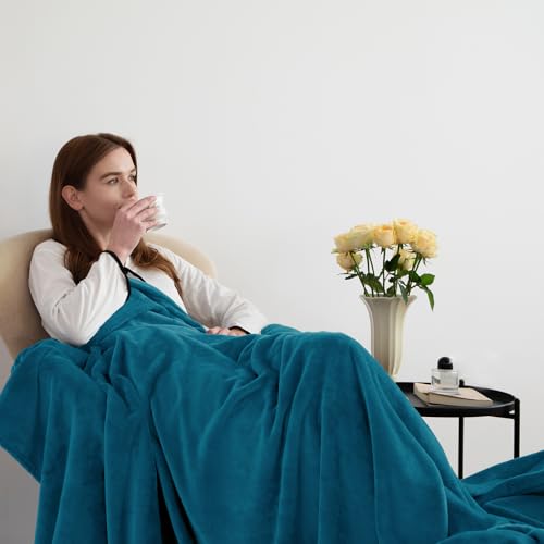 Cozylux Plaid Coperta Pile Di Flanella 260Gsm, Coperta Matrimoniale Maxi 230 X 270 Cm, Coperta Divano Super Grande Calda E Morbida - Turchese, 270X230 - 4