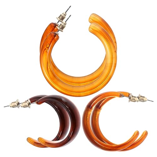 Boucles d'oreilles de cercle avec 5 sets de 3 paires géométriques et légères