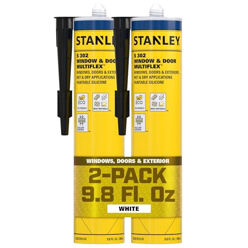 Stanley S302 RV Roof Sealant – White, Non-Sag, UV Resistant & Waterproof Sealant for RV, Camper...
