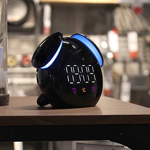BSFYUK Luce Notturna.Digital Alarm Clock Bedside Clocks Function Date Temperature Display Travel Kitchen Bedroom Sveglia Bambini Doppi Allarmi Luce Notturna Lampada Comodino Tavolo,Nero - Image 7