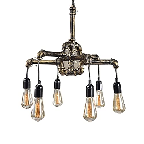 Lustre steampunk 6 têtes en métal pour éclairer efficacement les grands salons