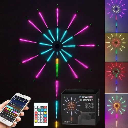 Image of Litehom Firework-Style Smart RGBIC LED Strip | Music & Mic Sync, App + Remote, USB 5 V | Festive Decor for Diwali, Navratri, Christmas, New Year