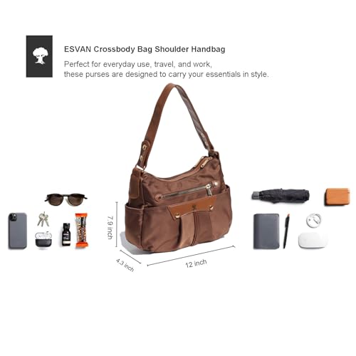 ESVAN Women's Crossbody Bag – Stylish Handbag Purses with 2 Detachable Straps for Versatile Wear2