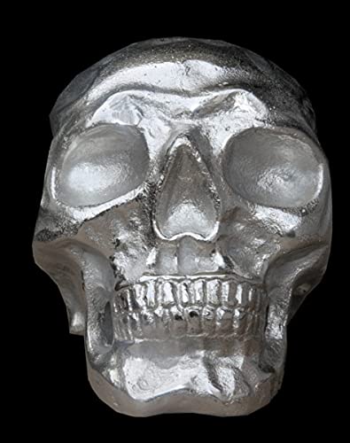 Crâne sculpture aluminium argenté pour rompre la monotonie déco - 3