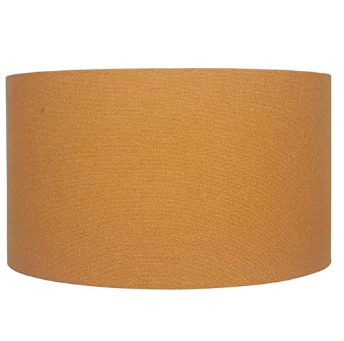Mustard Yellow Cylinder Lampshade for Table Lamps | Drum Cotton Lamp Shade for Floor Lamps | Lined Fabric Shades for Living Room (Mustard Yellow, 45cm) — image 1