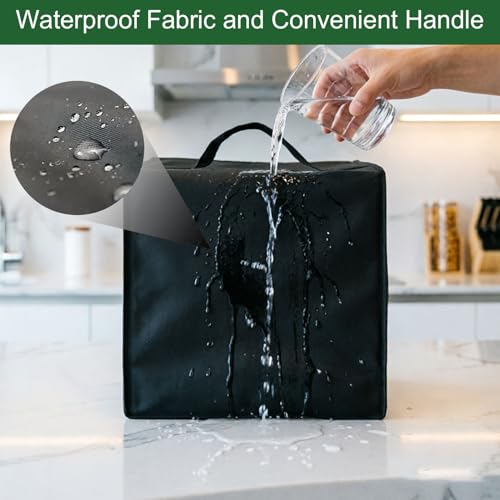 Image of Heavy Duty Air Fryer Dust Cover for Chefman 8QT TurboFry XL Air Fryer,13.78 inchDx11.02 inchWx13.39 inchH, 600D Nylon w /12m Foil Lining, Heat-Resistant Waterproof Oil-Proof, Reusable AirFryer Dust Cover
