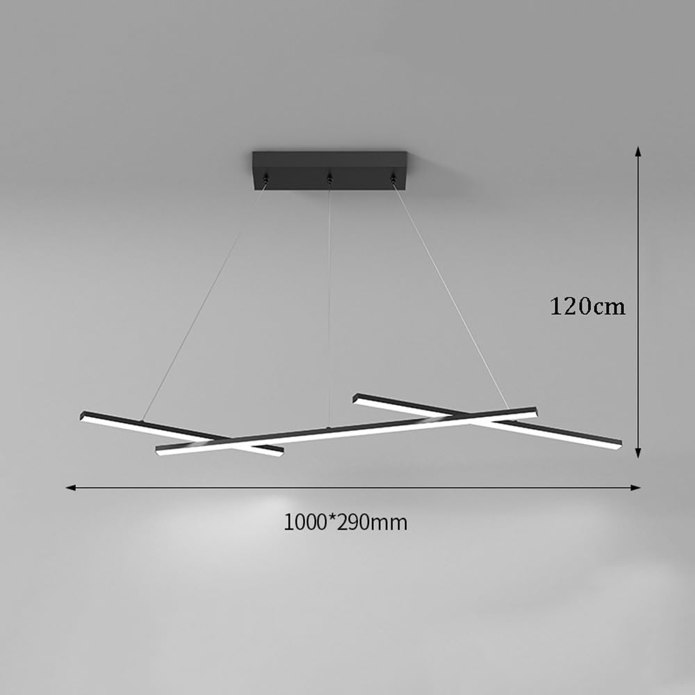 Lampadario lineare moderno bianco con striscia lunga, dimmerabile, per isola cucina, lampadario da soffitto industriale da fattoria nero da 30 W, per sala da pranzo, tavolo, soggiorno, ufficio, risto