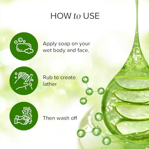 Khadi Natural Aloe Vera Soap | Herbal Bathing Bar with Essential Oils | Gently Cleanses, Nourishes Skin | Suitable for All Skin Types | Pack of 3 (125g x 3) | 375g