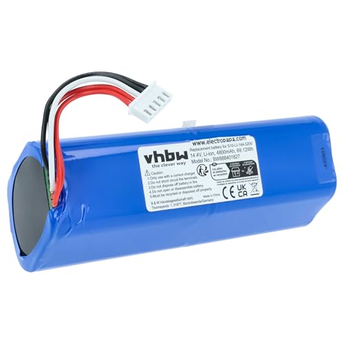vhbw Akku kompatibel mit Ecovacs Deebot Ozmo T8 Aivi DBX11-11 Staubsauger Home Cleaner Heimroboter (4800mAh, 14,4V, Li-Ion)