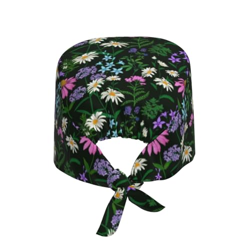 Image of Working Cap Scrub Cap with Sweatband | Adjustable Nurse Surgical Caps, for Men Women, Tie Back Hat