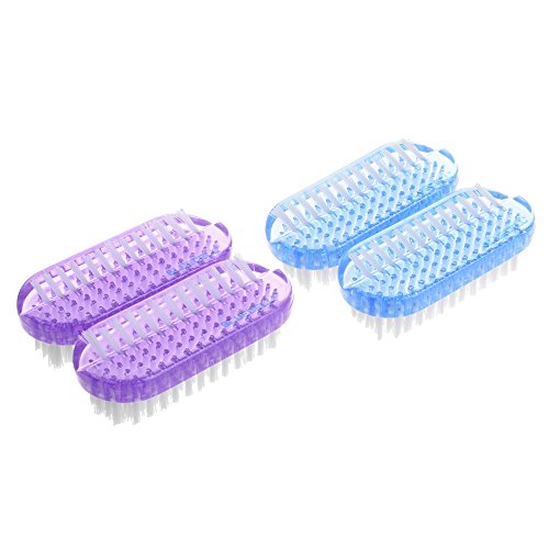 BCP 4pcs Double Sided Nail Brush Nail Cleaning Scrubbing Brush, Shoes Brush