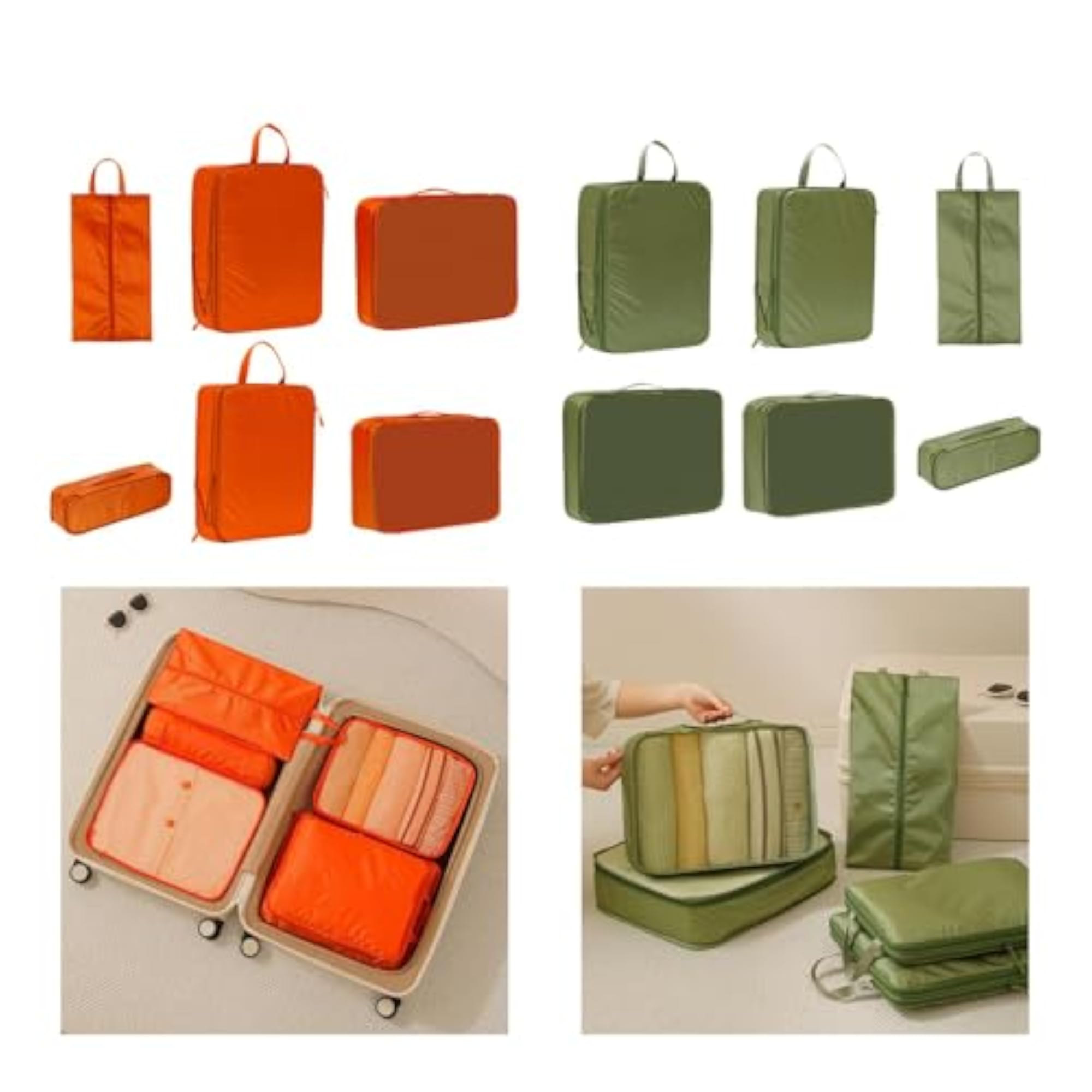 6x Packing Cubes for Travel Space Saving Shoe Bag
