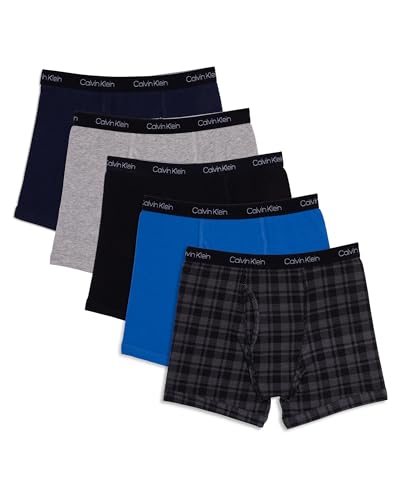 Image of Calvin Klein Kids Boys' Modern Cotton Boxer Brief Underwear 5-Pack