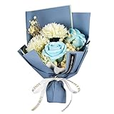 BBICE ソープフラワー 花束 ギフト 人気 誕生日プレゼント 手提げ付き 枯れない お花 ギフトクリアボックス メッセージカード付き 女性 母の日 父の日 敬老の日 バレンタインデー クリスマス 新年 結婚記念日 彼女 送別会 退職感謝 お礼 昇進 転居 お見舞い