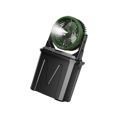 Ventilador de camping con nebulización para dormir fresco en la tienda de campaña