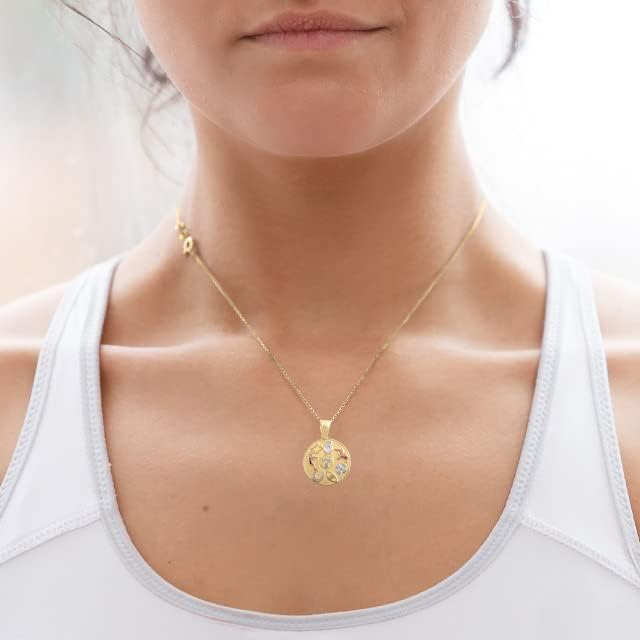 Solid 10k Gold Lucky Charm Medallion Pendant - Image 3