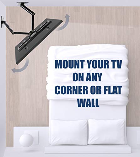 Corner Tv Wall Mount - Full Motion Swivel Wall Mount Bracket Designed For Corner Installations, Vesa 400X400 Pattern Fits 32, 37, 40, 42, 48 Inch Televisions, 66 Lbs Capacity, Mi-4481 #TOP1