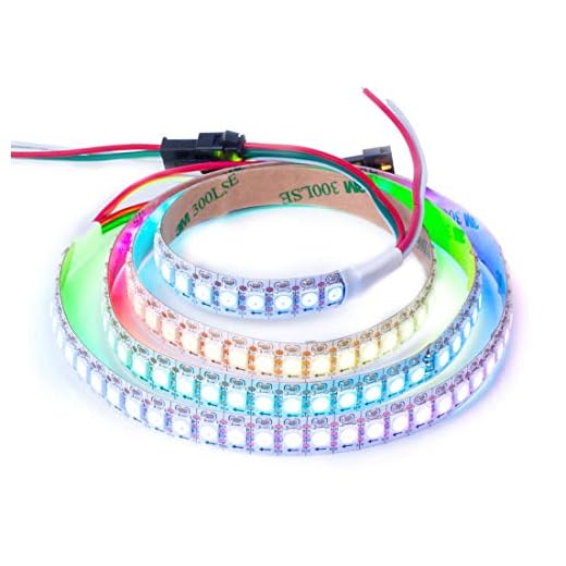 BTF-LIGHTING WS2812 ECO 1M 144 LEDs RGB Individuell adressierbar WS2812 Legierungsdraht 144Pixels/m 5050 SMD Flexibler Streifen Weiß PCB DC 5V für Heimdekoration IP30 Nicht-Wasserdicht(Nur Streifen)