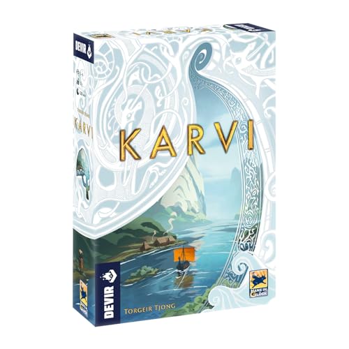 Devir - Karvi Juego de Mesa, de Estrategia de Vikingos, con Amigos, Ingenio, +12 años (BGKAREEC)