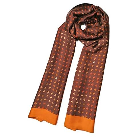 Shanlin Men's Silk Scarves in Gift Box (Shamrock Clover-Brown) Cover