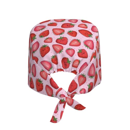 Image of Working Cap Scrub Cap with Sweatband Adjustable Unisex Women Tie Back Hat Nurse Surgical Caps
