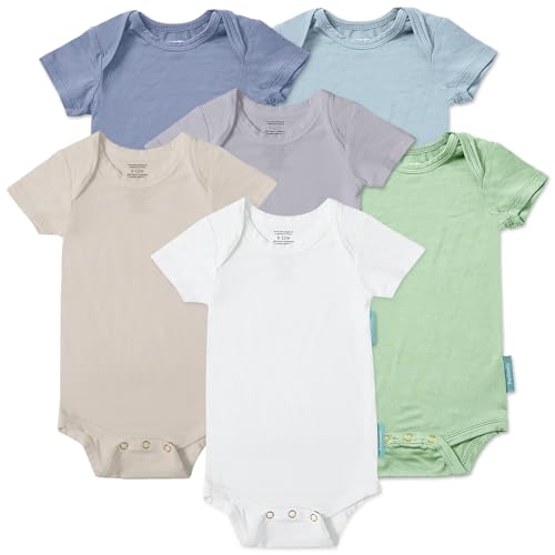 Supersoft Short Sleeve Baby Bodysuits, Premium Bamboo Rayon Bodysuit Unisex Boy Girl