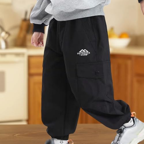 Boys Girls Kids School Cargo Pants Fashion Elastic Waist Sweatpants Casual Lightweightt Athletic Joggers with Pockets3