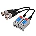 Akozon Passive Video Balun, Portable Wire HD CVI TVI AHD Transceiver Plastic Video transceiver Passive BNC Male Cable Twisted Transmitter Black with Power Connector
