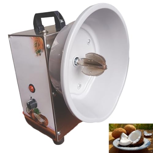 FgdVrelnor Rallador De Coco Eléctrico, Rallador De Coco Comercial, Construcción De Acero Inoxidable, Patas Amortiguadoras, Triturado Uniformemente, Velocidad Ajustable, Apto para Cocina