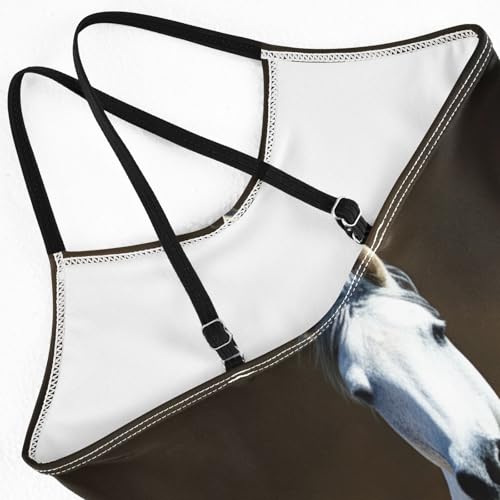 CHIFIGNO White Horse Swim Suits Girls, One Piece Swimsuit Sport Summer Beach Swimwear for 3 Years Old4