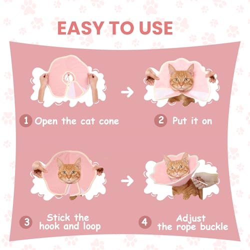 Collier conique pour chat rose en maille imperméable douce taille S - 5