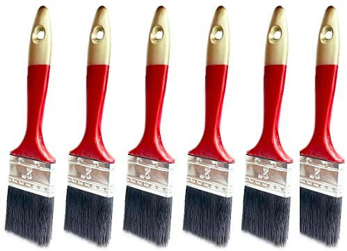 DARIT 2" 6 PCS Artist Paint Brush Wash Brushes Gesso, Varnishes, Acrylic Painting, Watercolour, Wood, Wall, Furniture-Brush (2", 6)