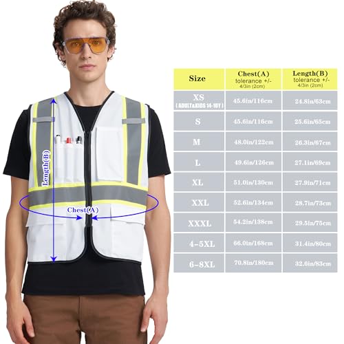 Image of A-KSAFETY High Visibility Safety Vest for Men Women with Pockets and Zipper