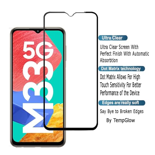 Image of Screen Protector for Samsung Galaxy M33 5G (Black) Tempered Glass Edge-to-Edge 6D Screen Guard With Installation Kit