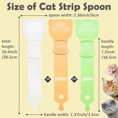 Image of Inralimot 1pack Cat Strip Feeder and Pet Food Mixing Spoon,Orange Cats Stripe Squeeze Spoon Multifunctional Lickable Treat Feeding Dispenser for Cat Liquid Snack and Wet Food