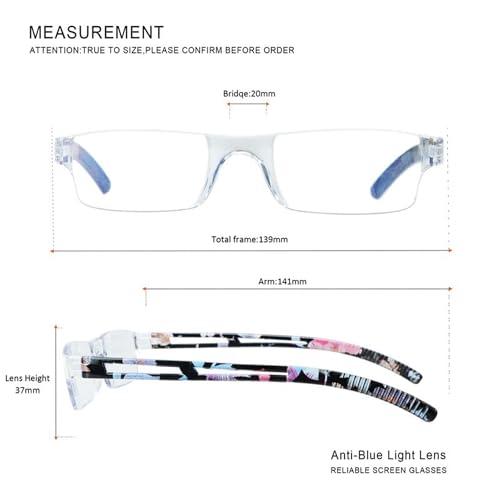 Image of 8 Pack Reading Glasses, Blue Light Blocking Computer Reading Glasses for Women and Men, Lightweight Readers (4 Clear+4 Floral,+4.25Magnification)